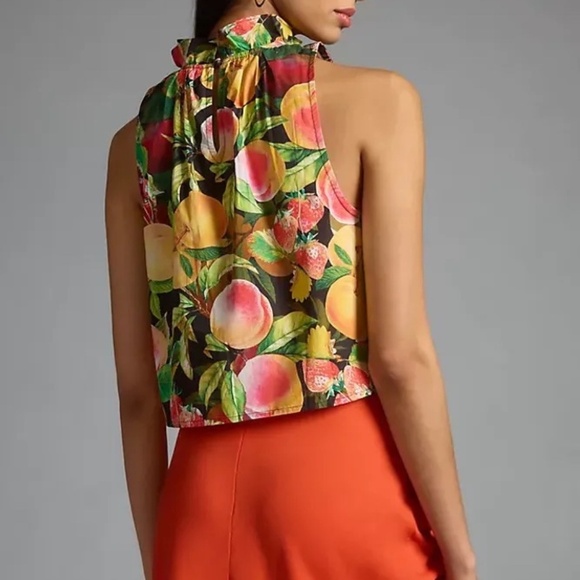 NWT Anthropologie Maeve Poplin Ruffle Neck Sleeveless Top Medium - Picture 5 of 6